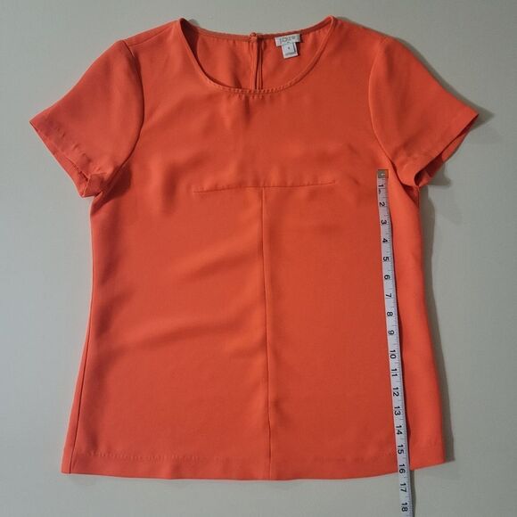 J. Crew Orange Polyester Short Sleeve Blouse - Picture 5 of 10